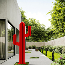 Charger l'image dans la galerie, Cactus métal rouge 1m et 1m20 déco jardin moderne - Fabriqué en France - Briaq
