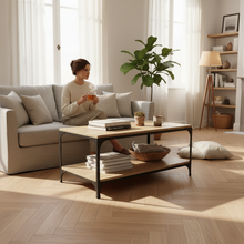 Charger l'image dans la galerie, Table Basse Métal et Chêne GABIN | Style Industriel | Briaq Mobilier
