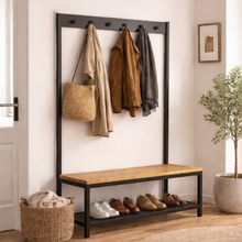 Charger l'image dans la galerie, Banc d'Entrée FELIX - Acier et Chêne
